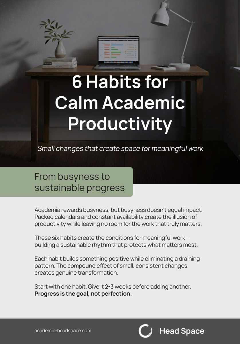 Cover of Head Space: 6 Habits for Calm Academic Productivity
