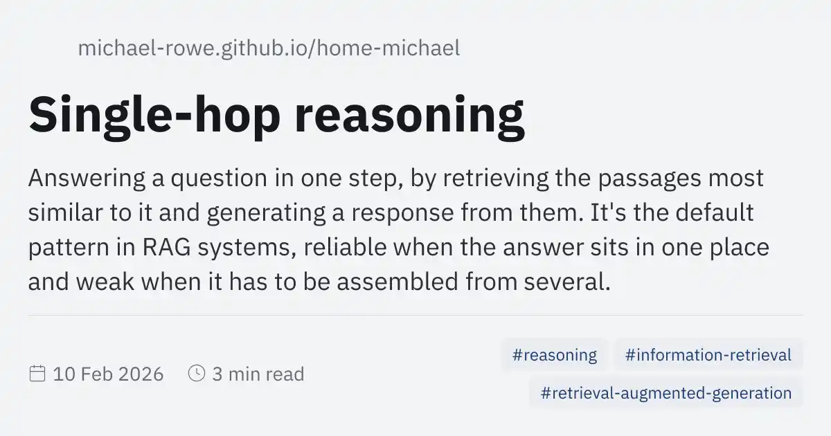 Single-hop reasoning
