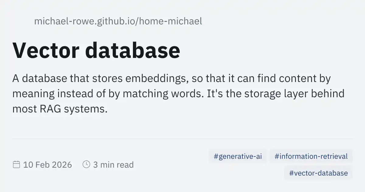 Vector database