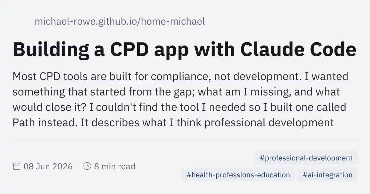 Cpd Building Building a CPD app with Claude Code